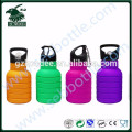 Heat Resistant 750ml silicone water bottle with stainless steel cover